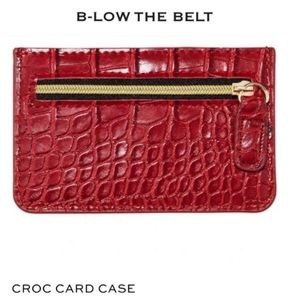 New B-low The Belt Croc Card Case Red New With Tags
